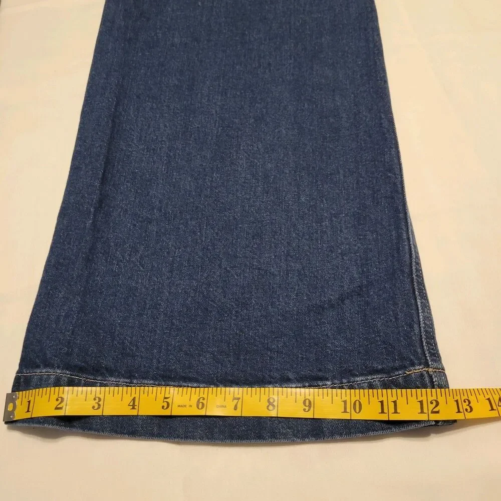 Paige Harper Women's Wide Leg Blue Denim Jeans Low Rise Size 29